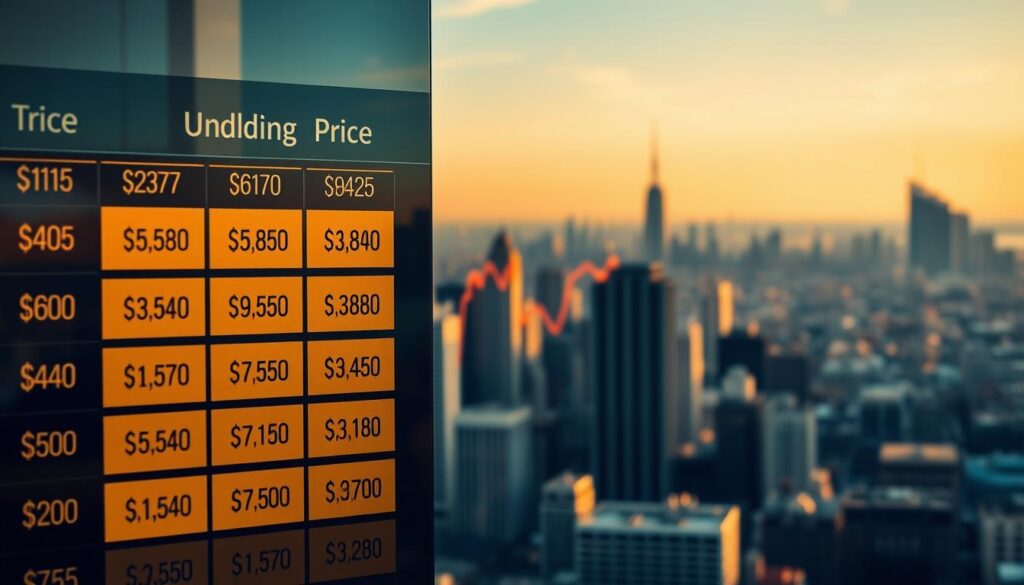 strike price and underlying asset