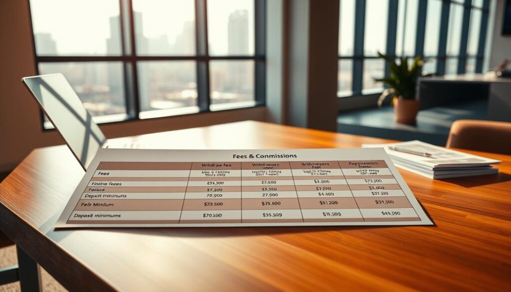 XTB fees and commissions table